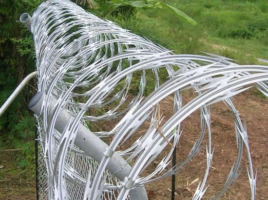 Blade razor barbed wire cage fencing electrified