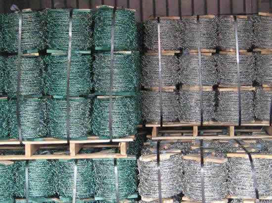PVC coated barbed wire 12 gauge wire