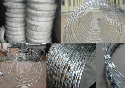Barbed Tape Concertina Coils, Stainless Steel 304, customized sizes for Singapore